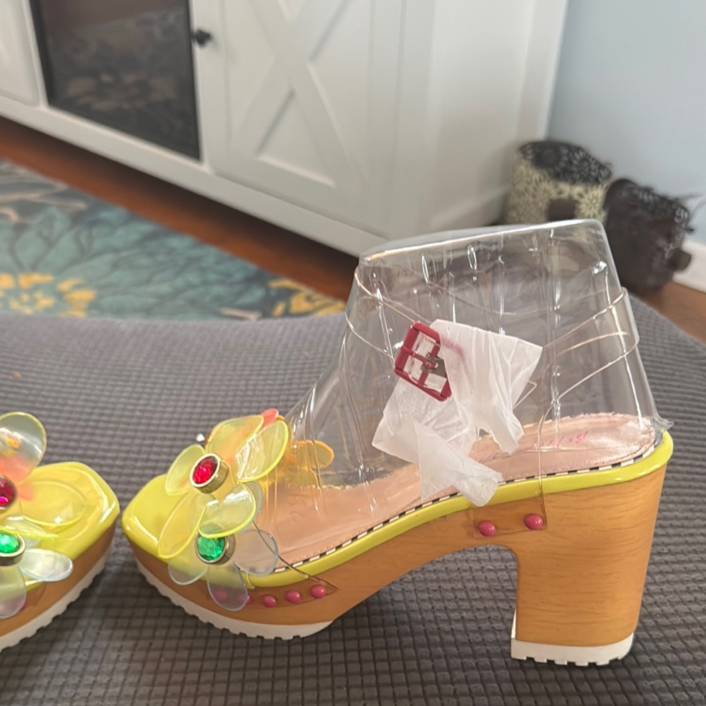 Betsey Johnson Yellow Red Platform Shoes